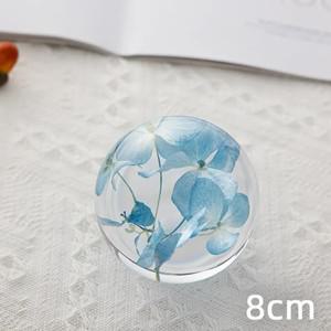 천연 꽃 크리스탈 볼 8cm 레진 테이블 장식 발렌타인 데이 수집 크리스마스 인테리어 호환 웨딩 스노우 글