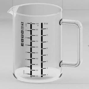 유리 투명 계량 비커 주방용 제빵용 컵