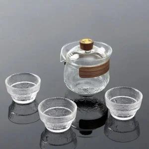 여행용 내열 유리 다기 보이차 다도 휴대용 찻잔