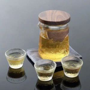 휴대용 내열유리 다기 티타임용 다기 유리찻잔