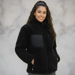 [하프클럽/옷자락]남녀 커플 후리스 배색 뽀글이 집업 자켓