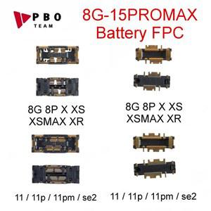 호환 아이폰 15 14 12 13 11 Pro Max 6 6S 7 8 Plus X XS XR 메인보드용 FPC 플러그 배터리 커넥터 플렉스 케이블 교체 10개