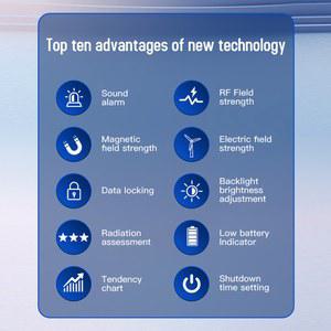 전자파측정기 VTER2 전자기 방사선 검출기 디지털 EMF 미터 무선 주파수 감지 미터 가정 사무실 백라이트 컬러 스크린