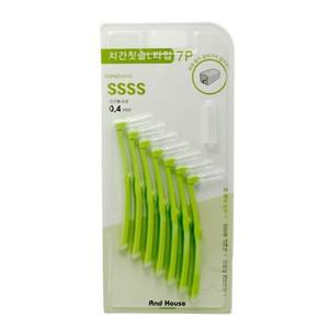 덴탈 치간칫솔 L형 7P 0.4mm SSSS 초슬림 잇몸관리 치아세정 교정용 휴대용 청결솔 치실