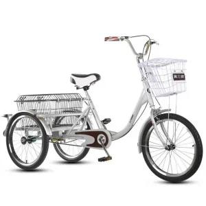 3발자전거 노인 삼륜 장바구니 트레일러 성인 자전거 B타입 블랙 자전거(바구니+아이언 링)