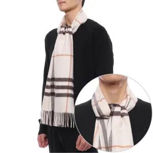 [버버리] 25FW 남성 체크 캐시미어 머플러 (8112634 PEBBLE M 25F)