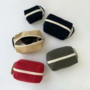 4손잡이 스퀘어 파우치 여행용쏙 여성대용량 수납 생리대파우치 패브릭직장