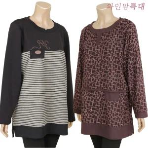 엄마옷 티셔츠 빅사이즈 큰옷 중년여성옷 아줌마옷 할머니옷 봄 여름 가을 조끼 특대 110 120 130 50대 60