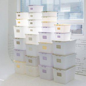 [리빙숲]스퀘어 리빙박스 2개세트/수납정리함 수납박스