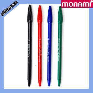 [오피스코아]monami pluspen 모나미 플러스펜 0.3mm 1다스[12개입]/흑색 청색 적색 녹색/수성펜/프러스펜