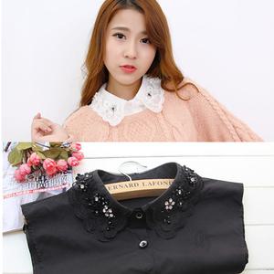 레이어드/넥카라/페이크/큐빅/여성/남방/블라우스/F