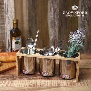 영국 크라운포드 북유럽풍 도자기 스텐 수저통2구 3구