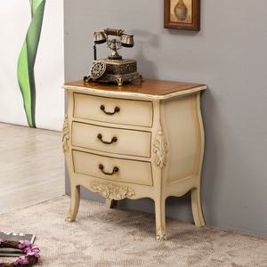 리앤갤러리 헤이즐3단 베이지 앤틱원목 협탁