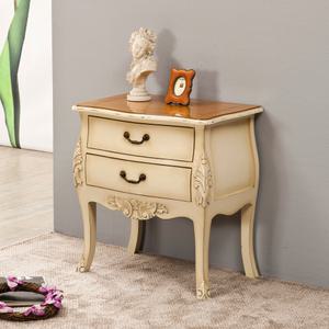 리앤갤러리 헤이즐2단 베이지 앤틱원목 협탁