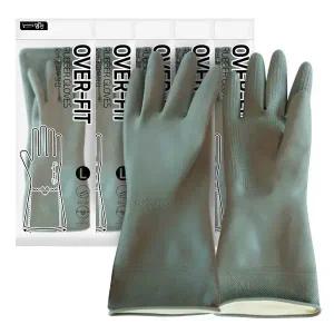 명진 오버핏 고무장갑 대형L(그레이) 5켤레 벗기편한 주방장갑 라텍스