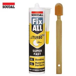 수달 픽스올 실리콘 터보 냄새없는 빠른건조 파이프 방수 타일,석재고정 강력접착실리콘 백색+ 헤라 세트