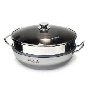 키친아트 일품 2단 통3중 스텐 찜냄비 찜기찜솥 30cm