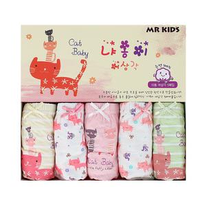 엠알키즈 여아 삼각 순면 아동 팬티 5매 유아 속옷 DKWP0505