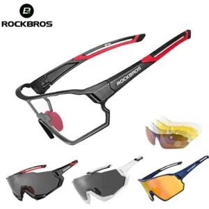 락브로스 스포츠고글 선글라스 자전거 라이딩 방풍 미러 변색 편광 고글 도수클립 포함등산 낚시