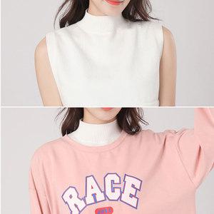 페이크 니트폴라/페이크카라 목폴라티 반목 레이어드 블라우스 케이프 하이넥