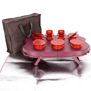 AY 물푸레 통원목 휴대용 제기세트+이동가방포함 - 원목공예 성묘용제기세트