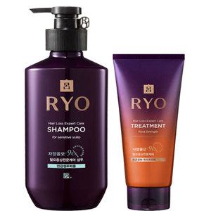 려 자양윤모 9ex 탈모증상전문케어 샴푸 민감성 두피용 400ml + 모근강화 트리트먼트 330ml