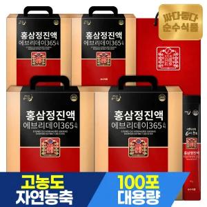 순수식품 6년근 홍삼스틱 4박스(400포+쇼핑백) 홍삼정진액 에브리데이 365