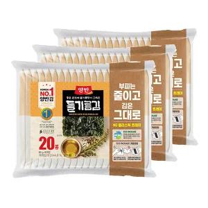 [동원] 양반김 들기름김 8매X20봉X3개 (총60봉) /에코패키지/식탁김