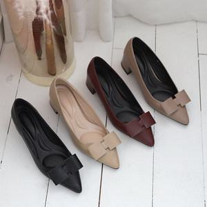 천연소가죽 수제화 블루마티니 미들힐 펌프스