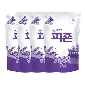 피죤 섬유유연제 리필 1600ml 4개 퍼플 라벤더 피존
