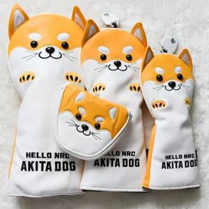 아키타 골드 골프 드라이버커버 퍼터커버 강아지 시바