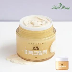 [라벨영] 미백팩과 크림을 한번에 뽀얀미백케어/쇼킹미백크림팩 1개