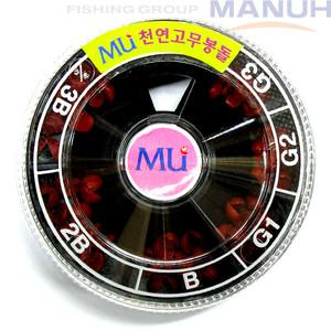 MU 천연 고무 봉돌 셋트 원형 브라운 좁쌀 싱커 낚시