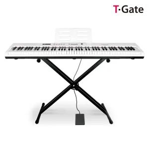 88건반 교습용 디지털 피아노 루드비히 화이트 + 악보대 + 서스테인페달 + 쌍열스탠드 세트