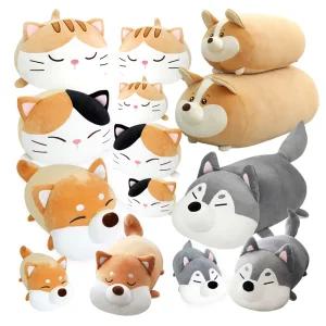 모찌타운 강아지 고양이 시바견 허스키 까망 베르 동물 쿠션 애착 인형 S