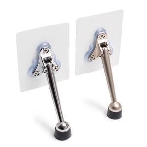 무타공 접착식 수동 말발굽 크롬 니켈 페달도어스토퍼 현관문 말굽