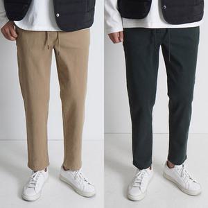 겨울용 편한 스판 9부 따뜻한 밴딩 기모팬츠 세미와이드 테이퍼드 일자 빅사이즈