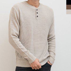 [KMG]남성 가을 겨울 헨리넥 브이넥 단정한 니트 티셔츠