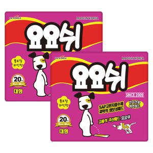 요요쉬 배변패드 플로럴와인 대형 20매, 2개