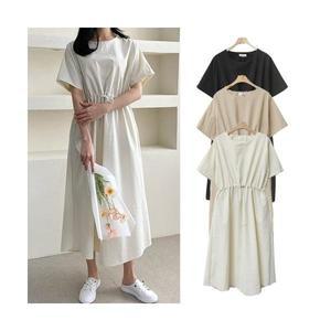 핑크홀릭 니코 스트링 바스락 아노락 반팔 롱원피스