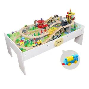 [키앤비]디럭스 칼라 테이블 기차놀이 110pcs세트 + 전동기차