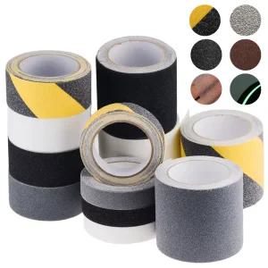 미끄럼방지 테이프 10cm x 10m 검정, 회색, 검정+노란색 실내 계단 바닥 욕실