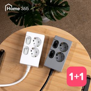 [1개+1개] 홈365 국산 개별멀티탭 2구 0.7m / 16A