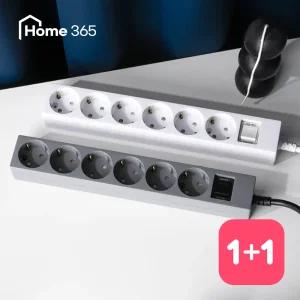 [1개+1개] 홈365 국산 과부하차단 멀티탭 6구 1.5m / 16A