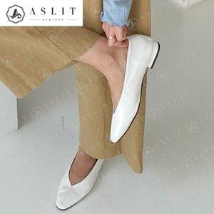 [기타][애슬릿] 둥근 스틸레토 여성 절개 플랫 슈즈 1.5cm