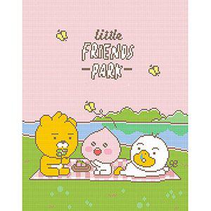 [하비스]DIY 보석십자수 카카오프렌즈 소풍 핑크 40x50
