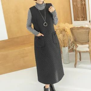 [디얼마미] 히트 패딩 원피스 / 미시옷 빅사이즈 엄마옷 중년 여성 마담