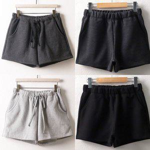 [아이우먼]빅사이즈 도톰 기모 반바지 밍크 퍼 밴딩 팬츠 무배