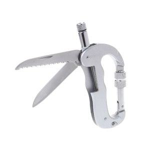 해먹 D 모양 카라비너 캠핑 톱 나이프 야외 퀵드로우 버클 하이킹 키 체인 배낭 H8WC