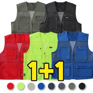 원플러스원 남자여름망사조끼 작업복 건설현장 노가다 등산 낚시 마트 배달 주머니 공구조끼 단체 빅사이즈